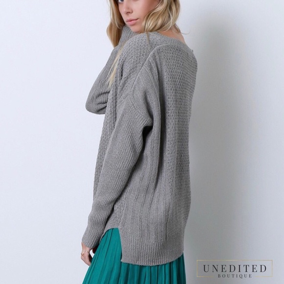 Lush Notched V-neck Sweater - Picture 3 of 6